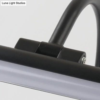 Modern black & nickel led wall lamp with metal shade bathroom vanity