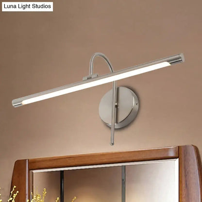 Modern black & nickel led wall lamp with metal shade bathroom vanity