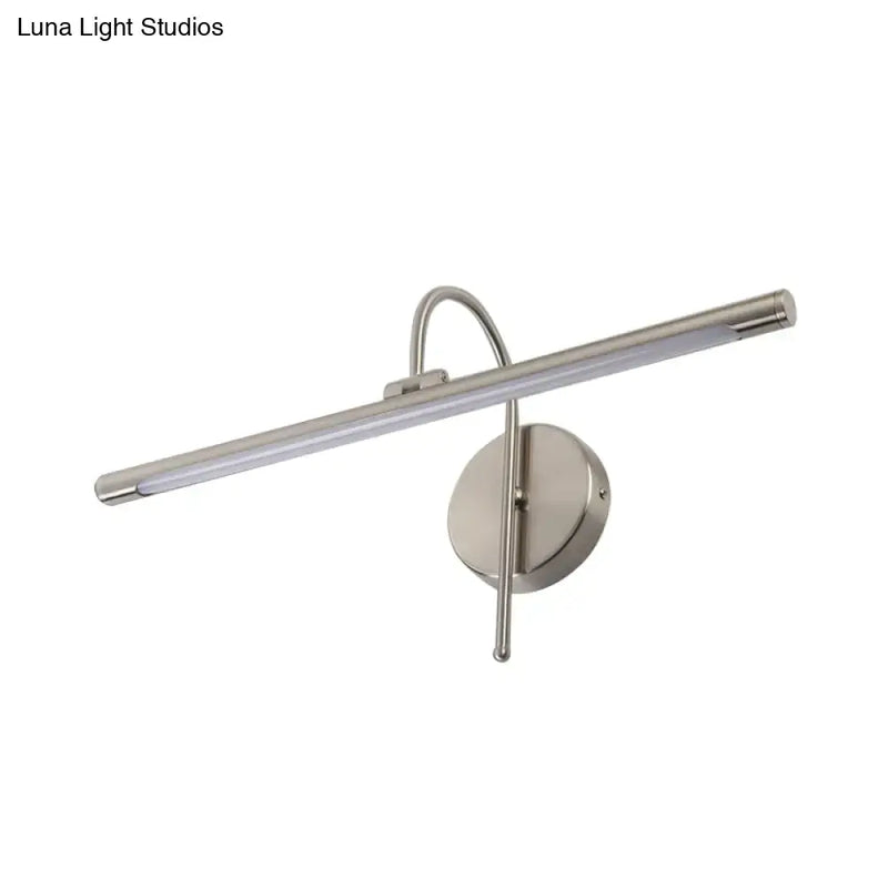 Modern black & nickel led wall lamp with metal shade bathroom vanity