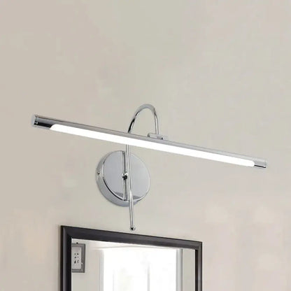 Modern black & nickel led wall lamp with metal shade bathroom vanity