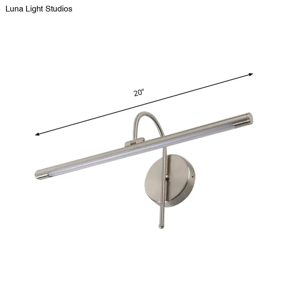 Modern black & nickel led wall lamp with metal shade bathroom vanity