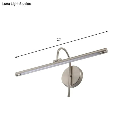 Modern black & nickel led wall lamp with metal shade bathroom vanity