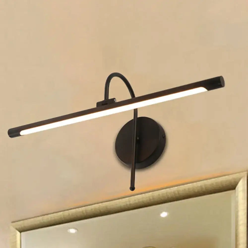 Modern black & nickel led wall lamp with metal shade bathroom vanity