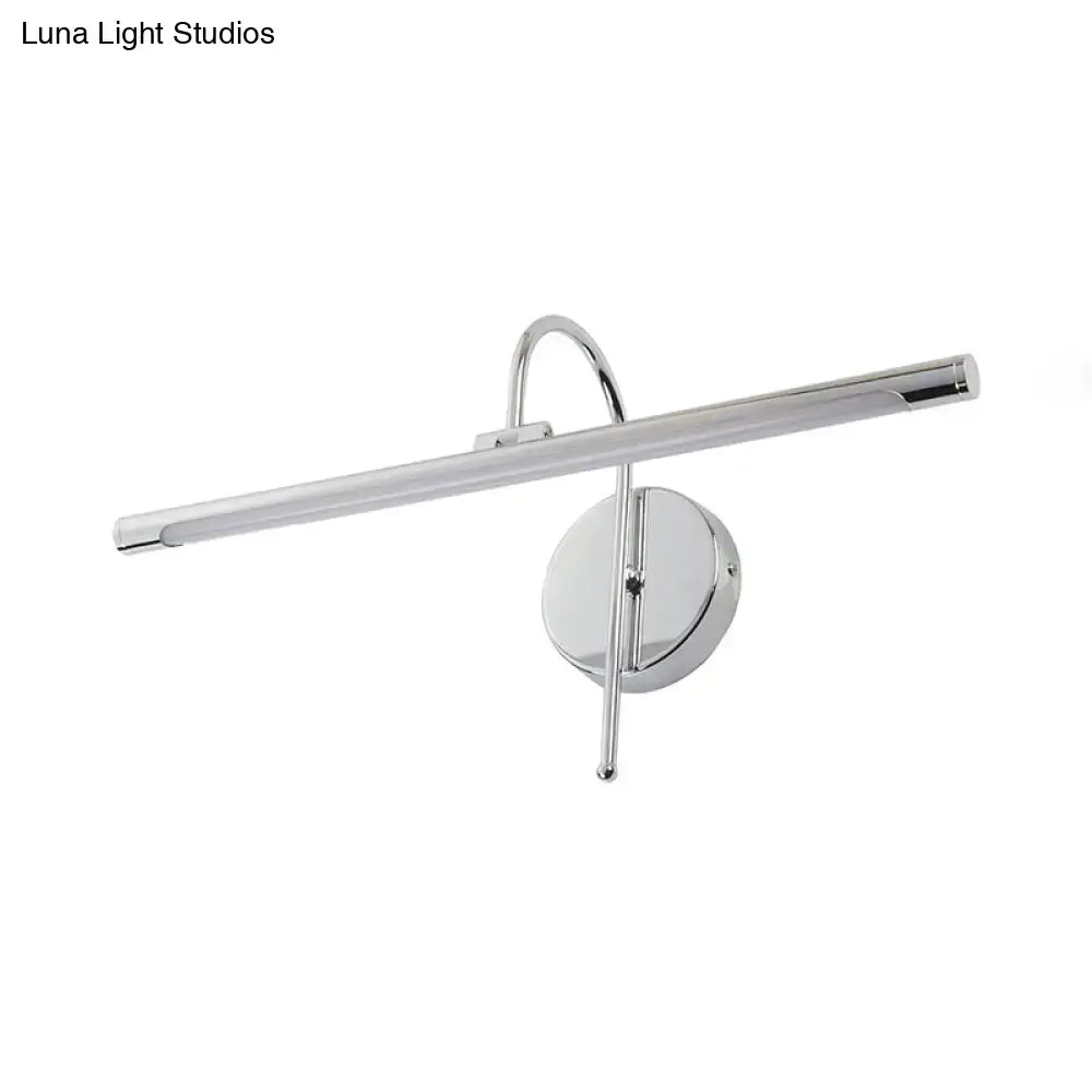 Modern black & nickel led wall lamp with metal shade bathroom vanity