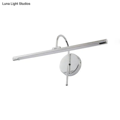Modern black & nickel led wall lamp with metal shade bathroom vanity