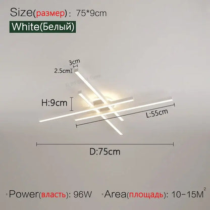 Modern black nordic led ceiling chandelier for living room