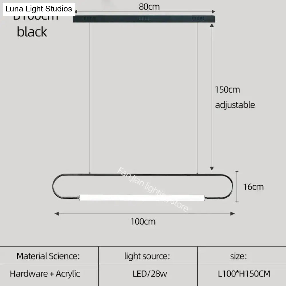Modern black nordic minimalist bar hanging led pendant light kitchen