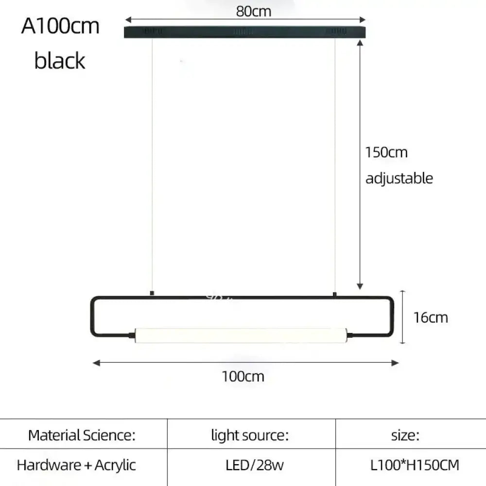 Modern black nordic minimalist bar hanging led pendant light kitchen