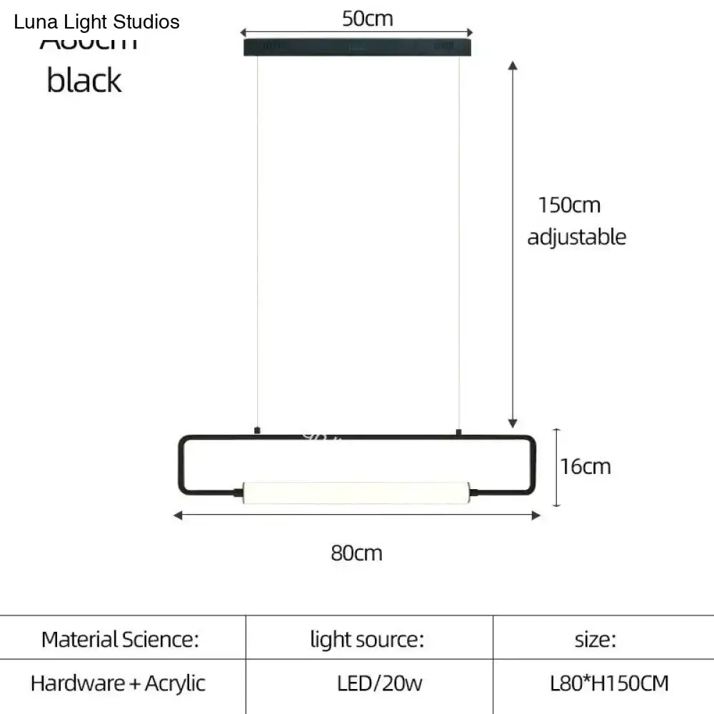 Modern black nordic minimalist bar hanging led pendant light kitchen