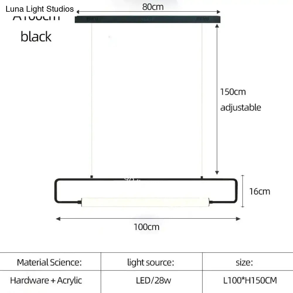 Modern black nordic minimalist bar hanging led pendant light kitchen
