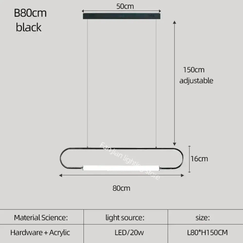 Modern black nordic minimalist bar hanging led pendant light kitchen