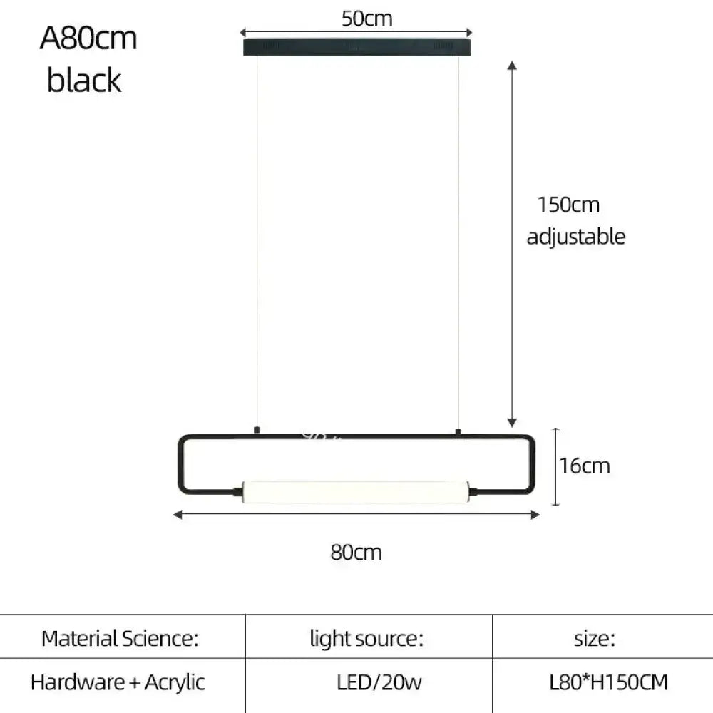 Modern black nordic minimalist bar hanging led pendant light kitchen