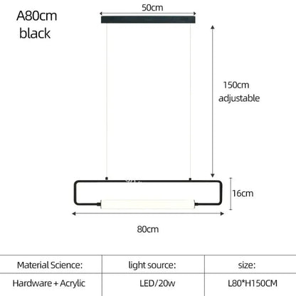 Modern black nordic minimalist bar hanging led pendant light kitchen