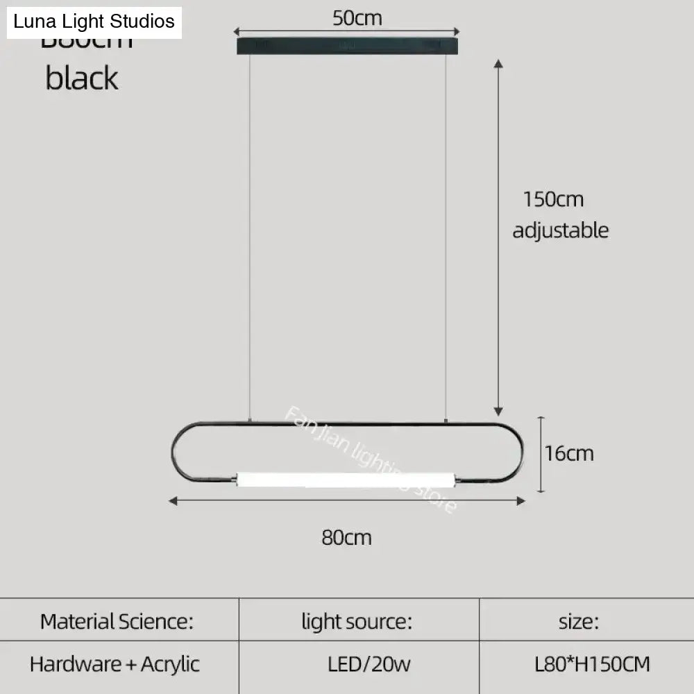 Modern black nordic minimalist bar hanging led pendant light kitchen