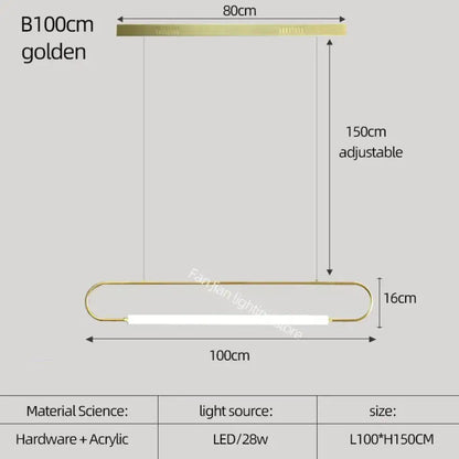 Modern black nordic minimalist bar hanging led pendant light kitchen
