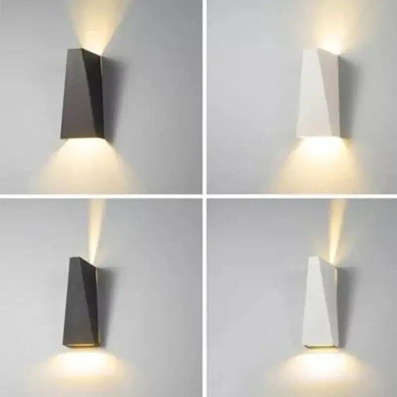 Modern black & off-white led wall lamp bedroom waterproof sconce