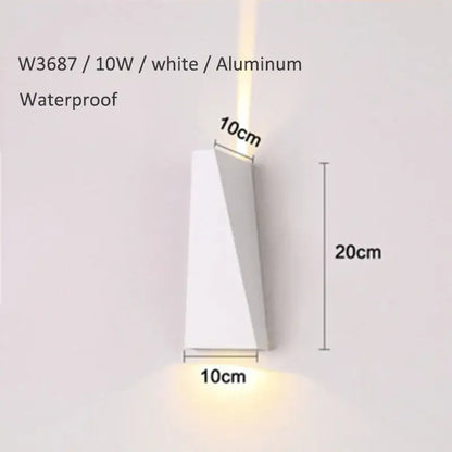 Modern black & off-white led wall lamp bedroom waterproof sconce