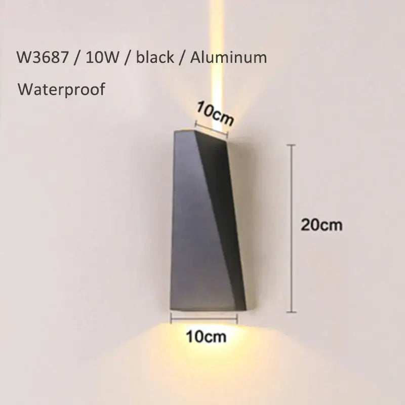Modern black & off-white led wall lamp bedroom waterproof sconce