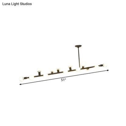 Modern black open bulb island light – kitchen metal chandelier