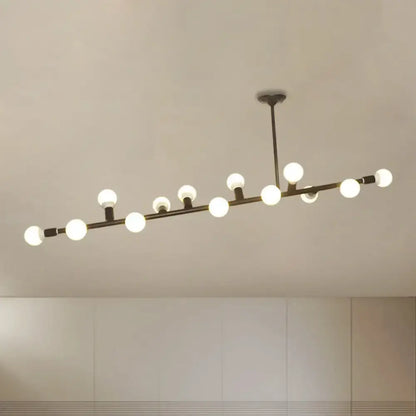 Modern black open bulb island light – kitchen metal chandelier