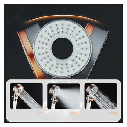 Modern black & orange dual switch shower head bathroom high pressure