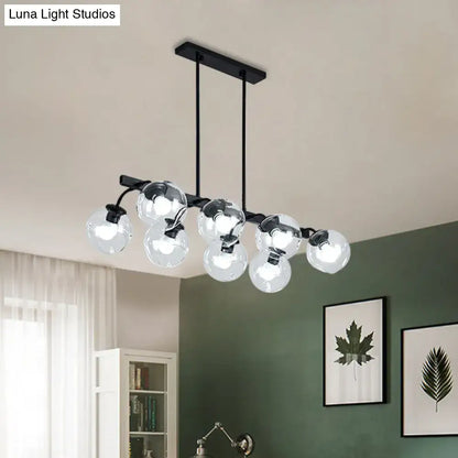 Modern black orb shade pendant light kitchen smoked glass chandelier