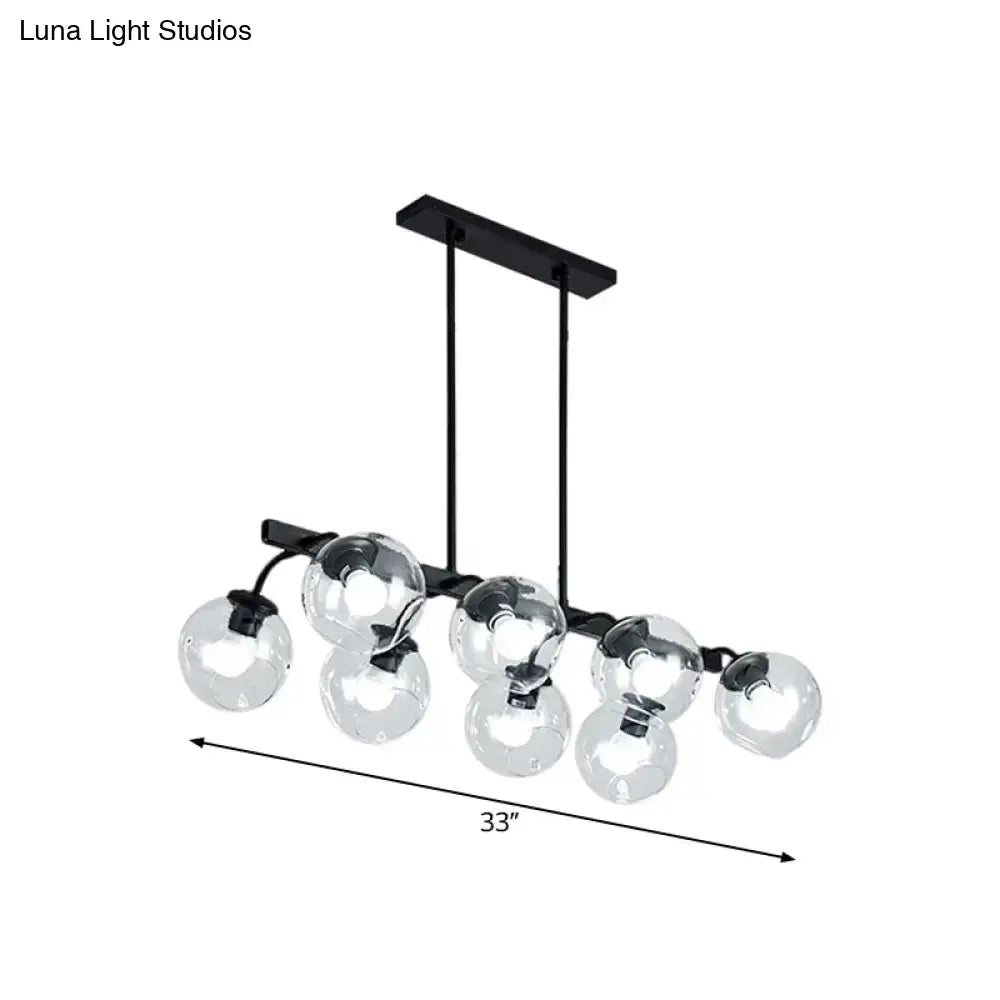 Modern black orb shade pendant light kitchen smoked glass chandelier