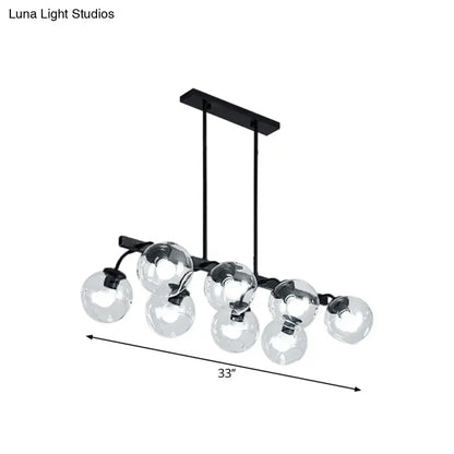 Modern black orb shade pendant light kitchen smoked glass chandelier