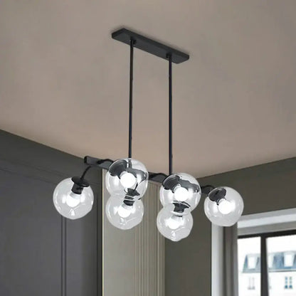 Modern black orb shade pendant light kitchen smoked glass chandelier