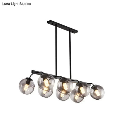 Modern black orb shade pendant light kitchen smoked glass chandelier