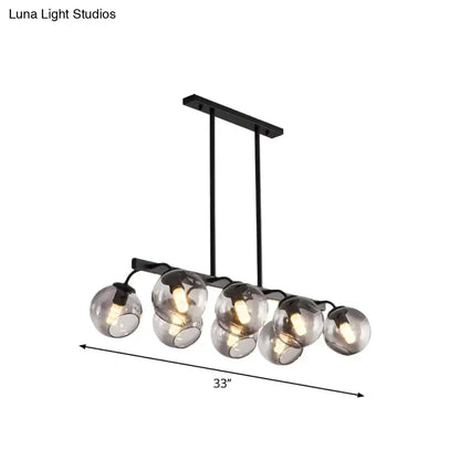 Modern black orb shade pendant light kitchen smoked glass chandelier