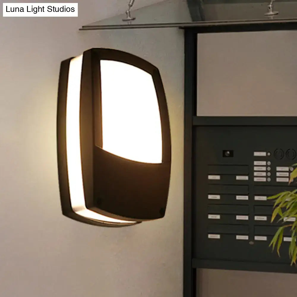 Modern black outdoor led wall lamp – patio mount light fixture
