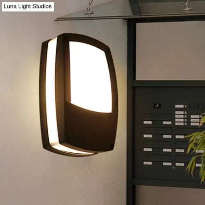 Modern black outdoor led wall lamp – patio mount light fixture