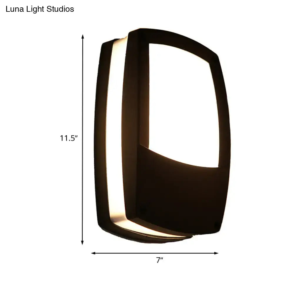 Modern black outdoor led wall lamp – patio mount light fixture