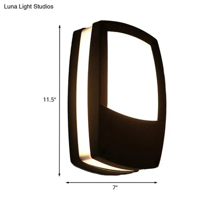 Modern black outdoor led wall lamp – patio mount light fixture