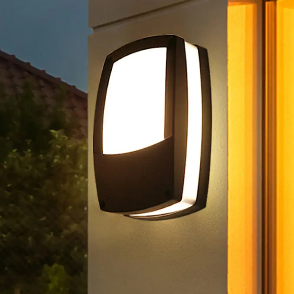 Modern black outdoor led wall lamp – patio mount light fixture