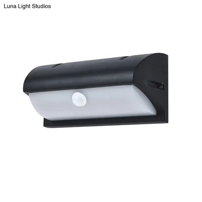 Modern black outdoor led wall lamp rectangular frosted light