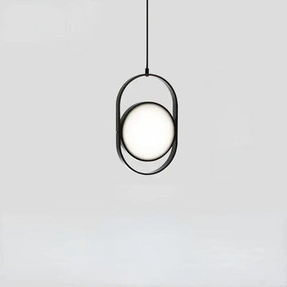 Modern black oval adjustable angle pendant light for dining room