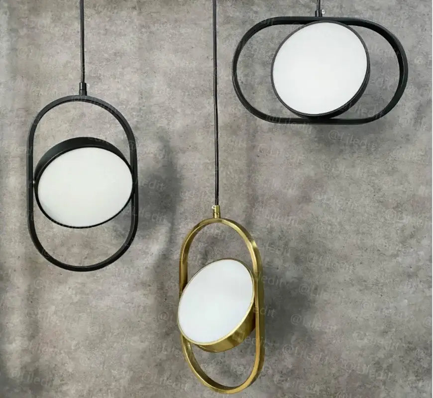 Modern black oval adjustable angle pendant light for dining room