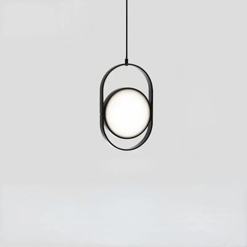 Modern black oval adjustable angle pendant light for shop or kitchen