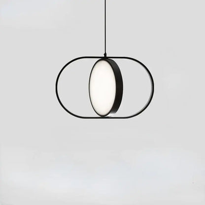 Modern black oval adjustable angle pendant light for shop or kitchen