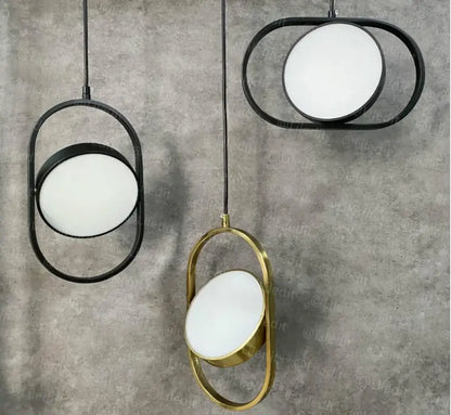 Modern black oval adjustable angle pendant light for shop or kitchen