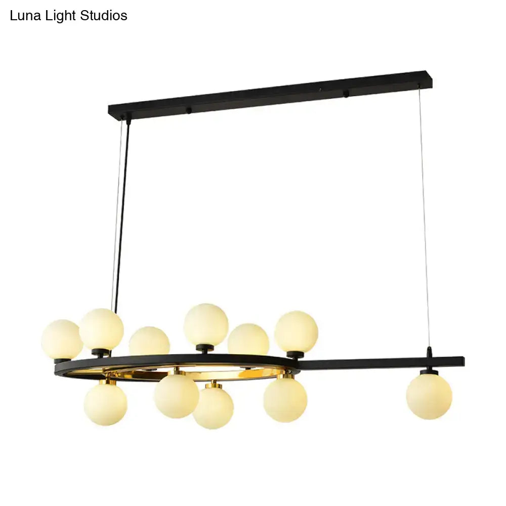 Modern black oval hanging light fixture dining room chandelier