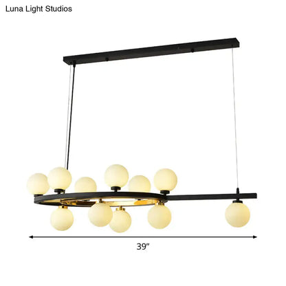 Modern black oval hanging light fixture dining room chandelier