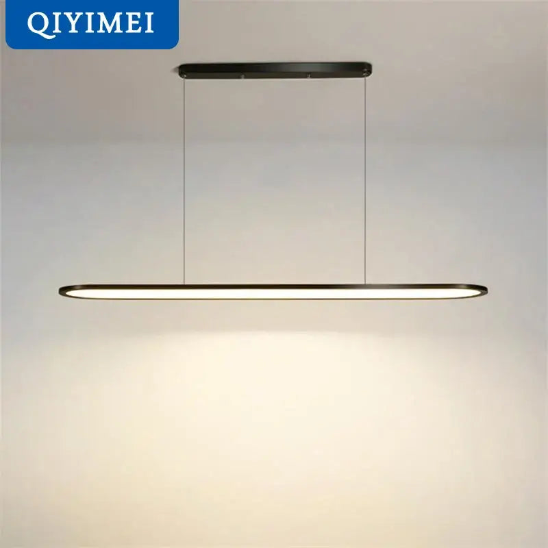 Modern black oval led pendant light for dining room