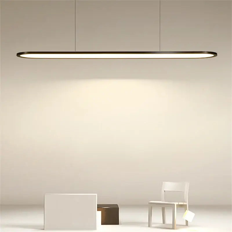 Modern black oval led pendant light for dining room