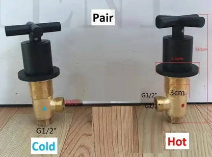 Modern black painting water control valve bathroom mixing tap