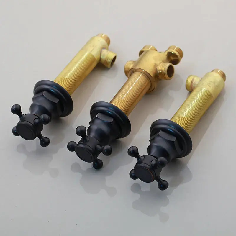 Modern black painting water control valve bathroom mixing tap