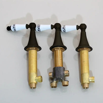 Modern black painting water control valve bathroom mixing tap
