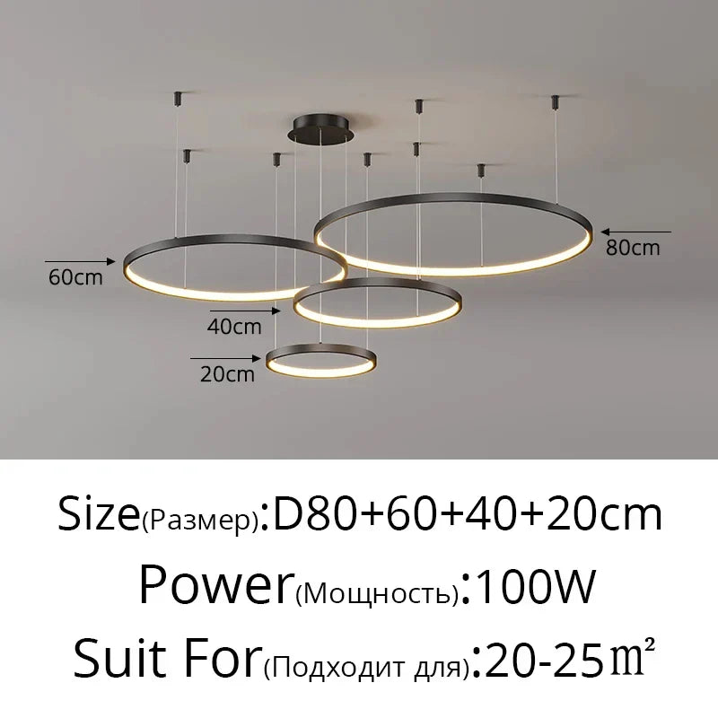 DecorBites™ Modern Black Pendant Light for Living Room - Dimmable